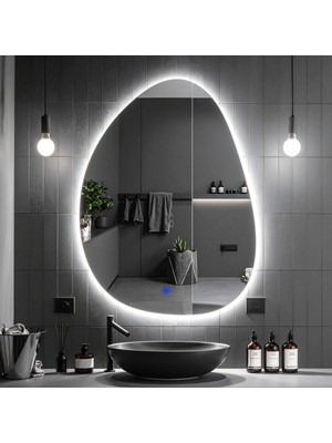 PremiumPort Lavabo ve Banyo Aynası, LED Işık ve Dokunmatik Sensör Özellikli