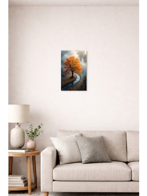 Arvion Sonbahar Huzuru – Ağaç ve Dere Cam Tablo