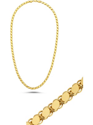 Zümrüt Sarraf 14 Ayar Altın Pullu Zincir Kolye 3 mm