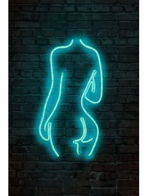 PremiumPort Mavi Neon LED Duvar Yazısı, Dekoratif Işıklı Gece Lambası, Şık Duvar Süsü