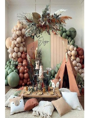 İstoç Parti Okaliptüs Yanık Turuncu Deniz Kumu Balon Seti 100 Adet