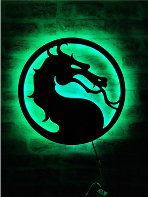 PremiumPort Işıklı Duvar Tablosu, Gamer Oda Dekoru, Ejderha Tasarımı