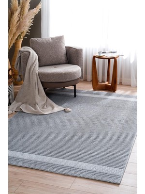 Türkeri Halı Monard El Dokuma Formunda Gri Düz Dokulu Halı – Antialerjik, Toz Yapmayan, Kolay Temizlenir