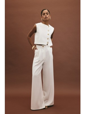 Sateen Lucy Pantolon - Ekru