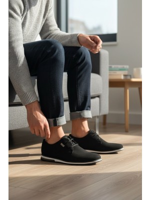 Enoch Erkek Klasik Ayakkabı - Mat Dokulu ve Ince Esnek Tabanlı Bağcıklı Model