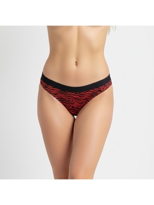 Bonbon Kadın Beli Siyah Lastikli Leopar Desen String Külot BB2185