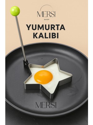 Mersi Shop Metal Yıldız Omlet ve Krep Kalıbı – Yapışmaz Şekilli Yumurta Pişirme Kalıbı