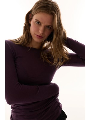 Penti Mor Kaşmir Karışımlı Kayık Yaka Uzun Kollu Üst