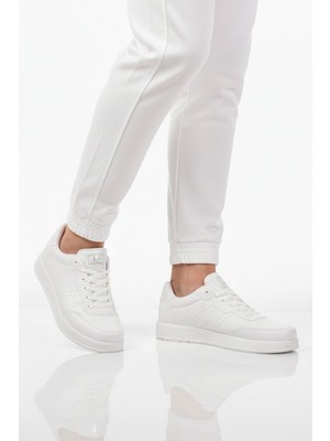 Walkway Beyaz Büyük Numara Bağcıklı Cilt Erkek Spor Ayakkabı 158 M