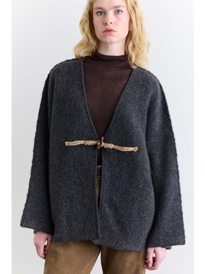 Manuka Norway Düğmeli Triko Hırka Antrasit