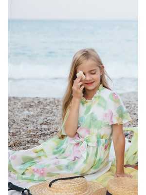 SheShe Kısa Kollu Şifon Elbise