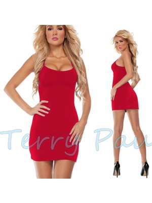 MTM My The Mall Giyim  B100865 Kırmızı Askılı Elbise