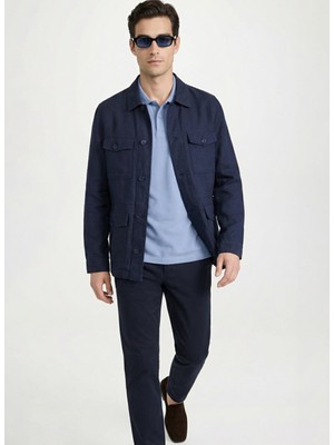 Fabrika Lacivert Erkek Slim Fit Ceket F6SM-CKT 2609