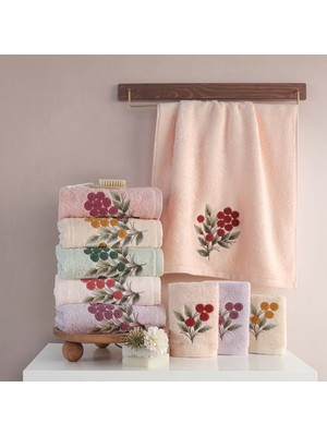 Maribor Collection Tiada- %70 Bambu / %30 Pamuk  Nakışlı El Havlusu - 6'lı Set 50X90