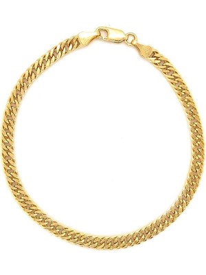 Zümrüt Sarraf 14 Ayar Altın 4 mm Double Gurmet Zincir Bileklik