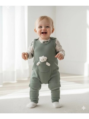 0-9 ay pamuklu Erkek Bebek Tulum Ayıcıklı terleme yapmaz mevsimlik