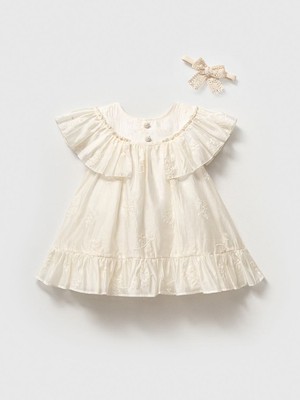 8251NY – Noynoy Kız Bebek 9–24 Ay Fırfırlı Kısa Kol Elbise