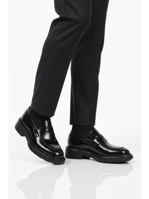 Ayakmod Siyah Açma Hakiki Deri Erkek Casual Ayakkabı 3254 M