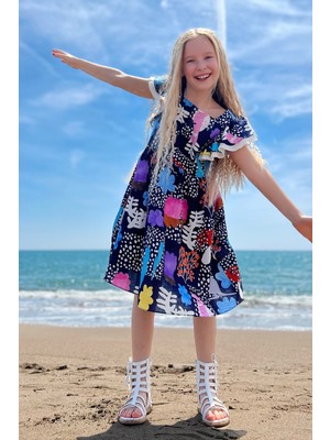 SheShe Mavi Pamuklu Elbise