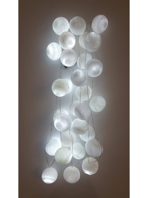 PremiumPort Işıklı Top LED Aydınlatma Dekoratif Gece Lambası, 20 Adet, 3 Metre Uzunluk