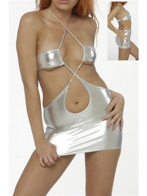 MTM My The Mall Giyim  B060948 Lame Mini Elbise