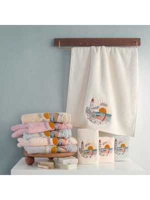 Maribor Collection Sereyn - %70 Bambu / %30 Pamuk Nakışlı El Havlusu - 6'lı Set 50X90