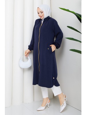 Pamuk Butik Kadın Arkası Tünel Geçişli Cepli Ipek Kupra Kap -PMK511