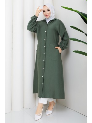 Pamuk Butik Kadın Beli Lastikli Omuzu Patlı Giy Çık Kap -PMK512