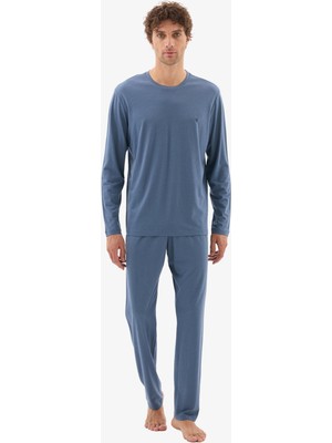 Blackspade Erkek Uzun Kollu Bisiklet Yaka Mavi Pijama Takımı C4T8N704