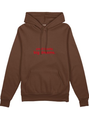 The Lucid Lab Small Boobs Big Dreams Oversize Hoodie - Kahverengi