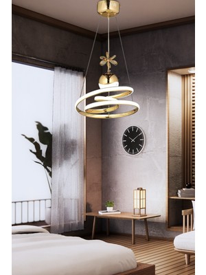 PremiumPort Modern Dimmer Özellikli 3 Renk Işıklı Kumandalı LED Avize, Şık ve Kullanışlı