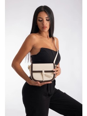 Erdo Remuse Suni Deri Kadın Omuz Çantası Bejkahve