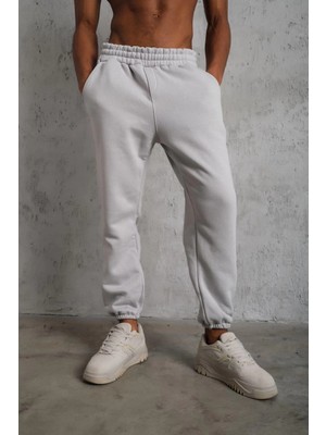 Erkek Üç Iplik Alt Eşofman Lastikli - Gri