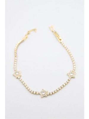 Royaleks Yıldız Taşlı Vip Bileklik - Altın