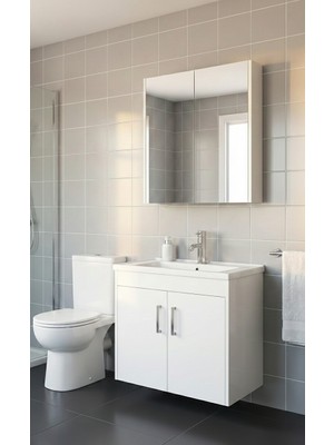 80CM Banyo Dolabı 1. Sınıf Beyaz Mdf