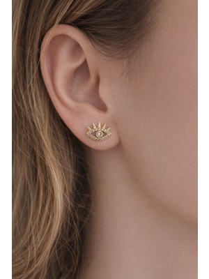 New Obsessions Nazar Göz Gömme Taşlı Çivi Küpe