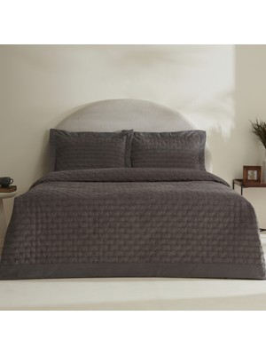 Karaca Home Gilda Çift Kişilik Yatak Örtüsü Seti Gri