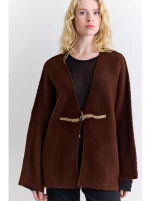 Manuka Norway Düğmeli Triko Hırka Kahverengi