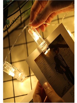 PremiumPort 20'li Işıklı Albüm ve Fotoğraf Mandalı Seti, Doğum Günü ve Nişan Için