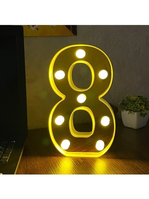 PremiumPort Büyük Boy 3D LED Işıklı Rakam Sayı Doğum Günü Kutlama Dekoru