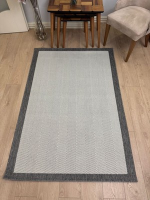Dekoset Sisal Krem Gri-Halı Salon, Oda, Koridor Halısı- Kaymaz Taban Yıkanabilir Kilim