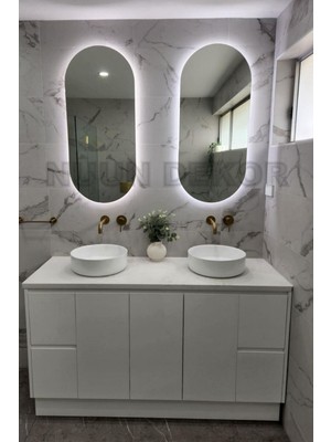 PremiumPort 60X100 cm LED Işıklı Oval Ayna, Modern ve Şık Dekorasyon Parçası