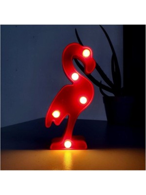 PremiumPort 3D LED Flamingo Gece Lambası, Dekoratif Işıldak, Şık ve Renkli Abajur