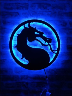 PremiumPort Işıklı Gamer Duvar Tablosu, Oda Dekoru, Ejderha Tasarımı