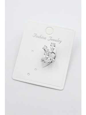 Royaleks Taşlı Kıkırdak Küpe - Gümüş