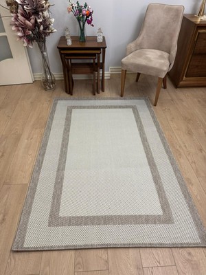 Dekoset Sisal Halı Krem Bej 2- Salon, Oda, Koridor Halısı- Kaymaz Taban Yıkanabilir Kilim
