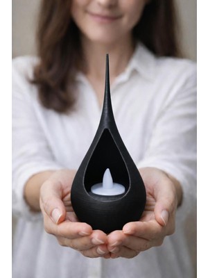 PremiumPort Modern Masaüstü Su Damlası Dekoru, LED Işıklı, 17 cm Uzunluk