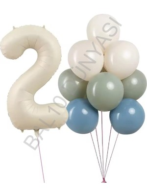 Rönesans Parti Krem Rakam ve Balon Seti Yaş-2