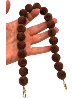 Angel Çanta Aksesuar 40 cm Kadife  Koyu Kahve Çanta Sapı Kancalı