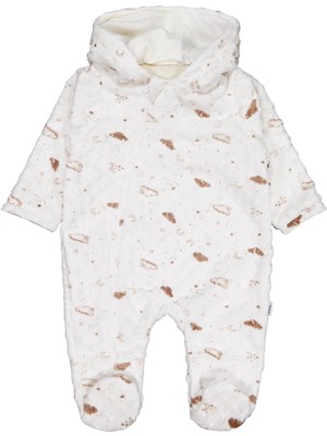 Albimini Minidamla Desenli Kozmonot 1-9 Ay Tulum - Ekru 6-9 Ay